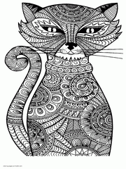 Cat. Printable Animal Coloring Pages For Adults