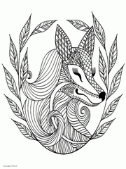 Cute Animal Colouring Pages For Adults. A Fox