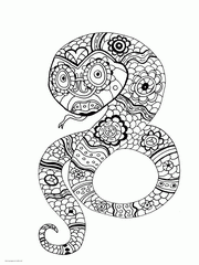 Printable Snake Coloring Page For Adults