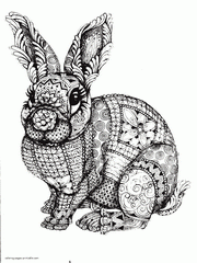 Difficult Animal Coloring Pages. A Rabbit Picture