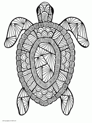 Turtle Free Coloring Page For Adults