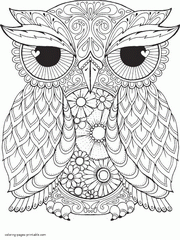 Bird Coloring Pages For Adults. An Owl To Print