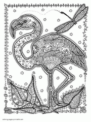 Flamingo Hard Coloring Page To Download