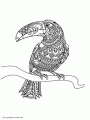 Toucan Printable Coloring Page For Adults