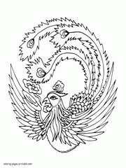 Firebird Coloring Page For Adults