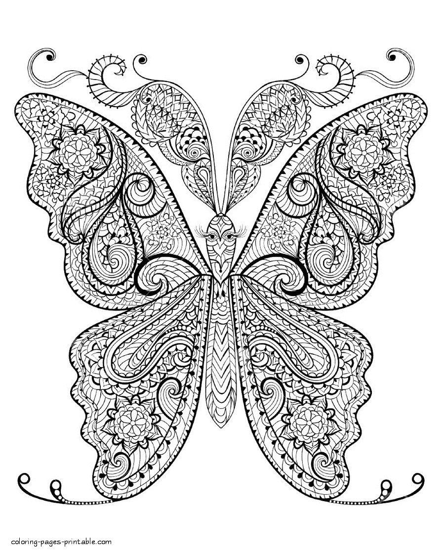 Adult Butterfly Coloring Book Free