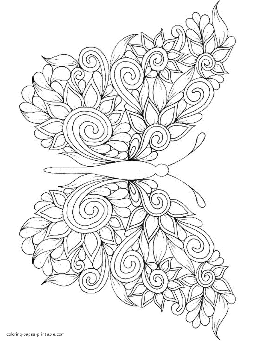 Coloring Pages Butterflies For Adults COLORING PAGES PRINTABLE COM