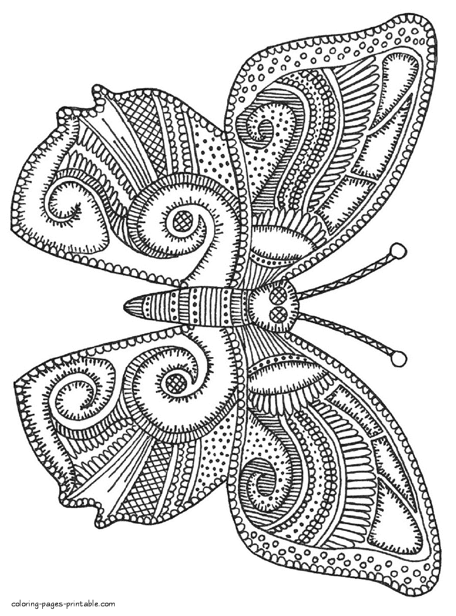 Free Excellent Butterfly Coloring Pages For Adults