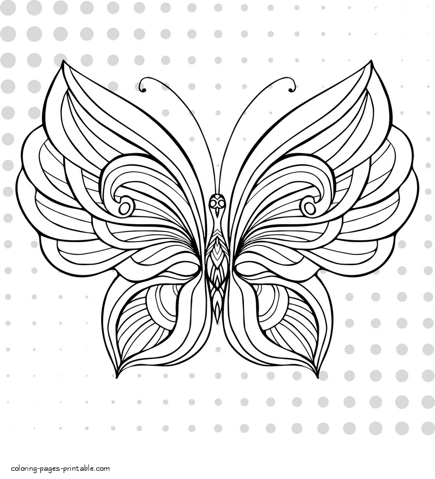 shark Made of Contradict butterflies colouring pages to print ...