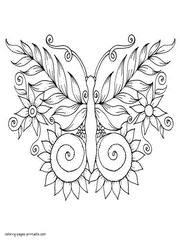 Difficult Printable Butterfly Coloring Pages For Adults