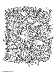 Difficult Coloring Pages. Marvelous Butterflies