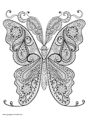 Adult Butterfly Coloring Book Free