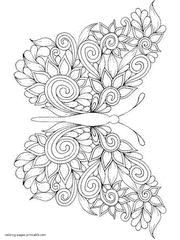 Cute Coloring Pages Butterflies For Adults