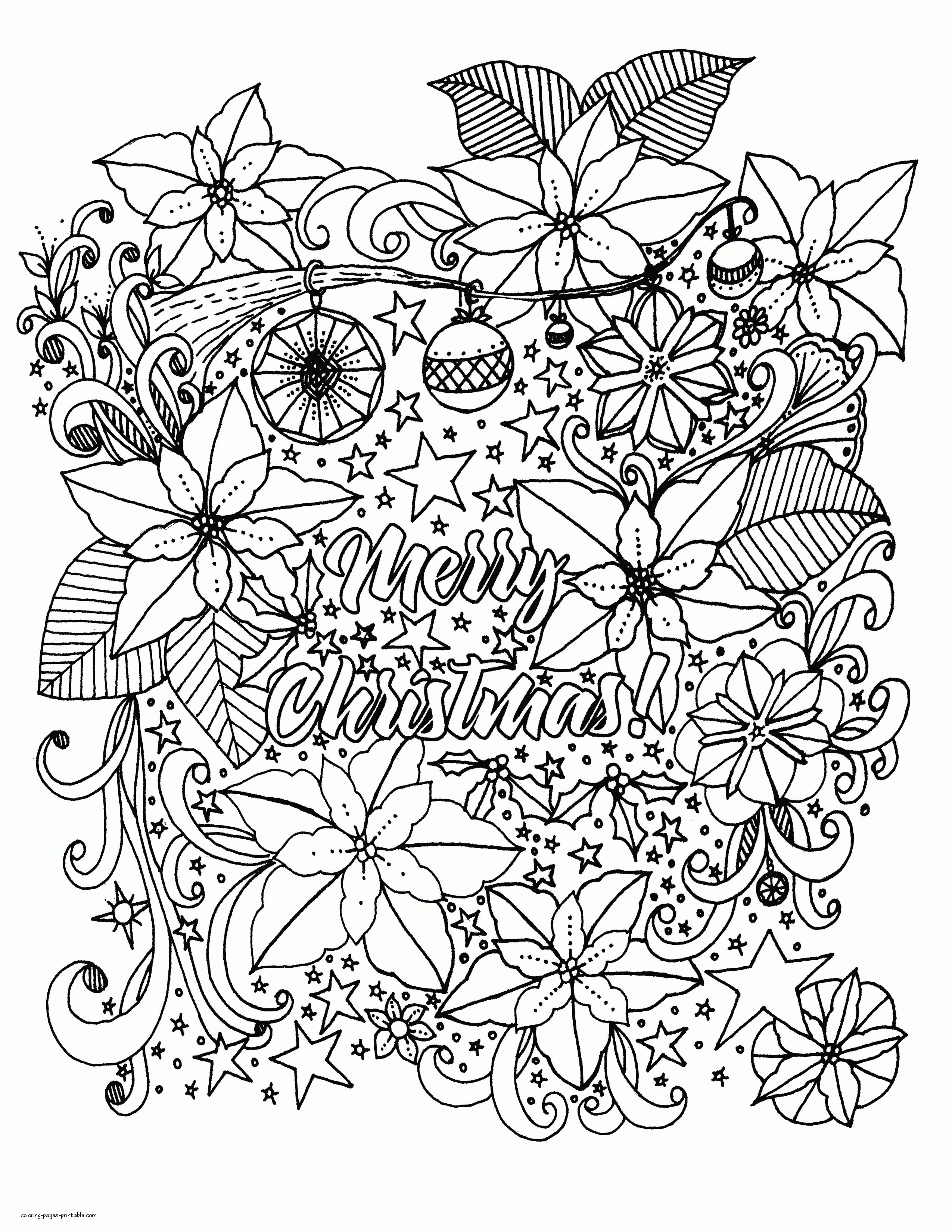 Beautiful Christmas Coloring Pages For Adults For Free ...