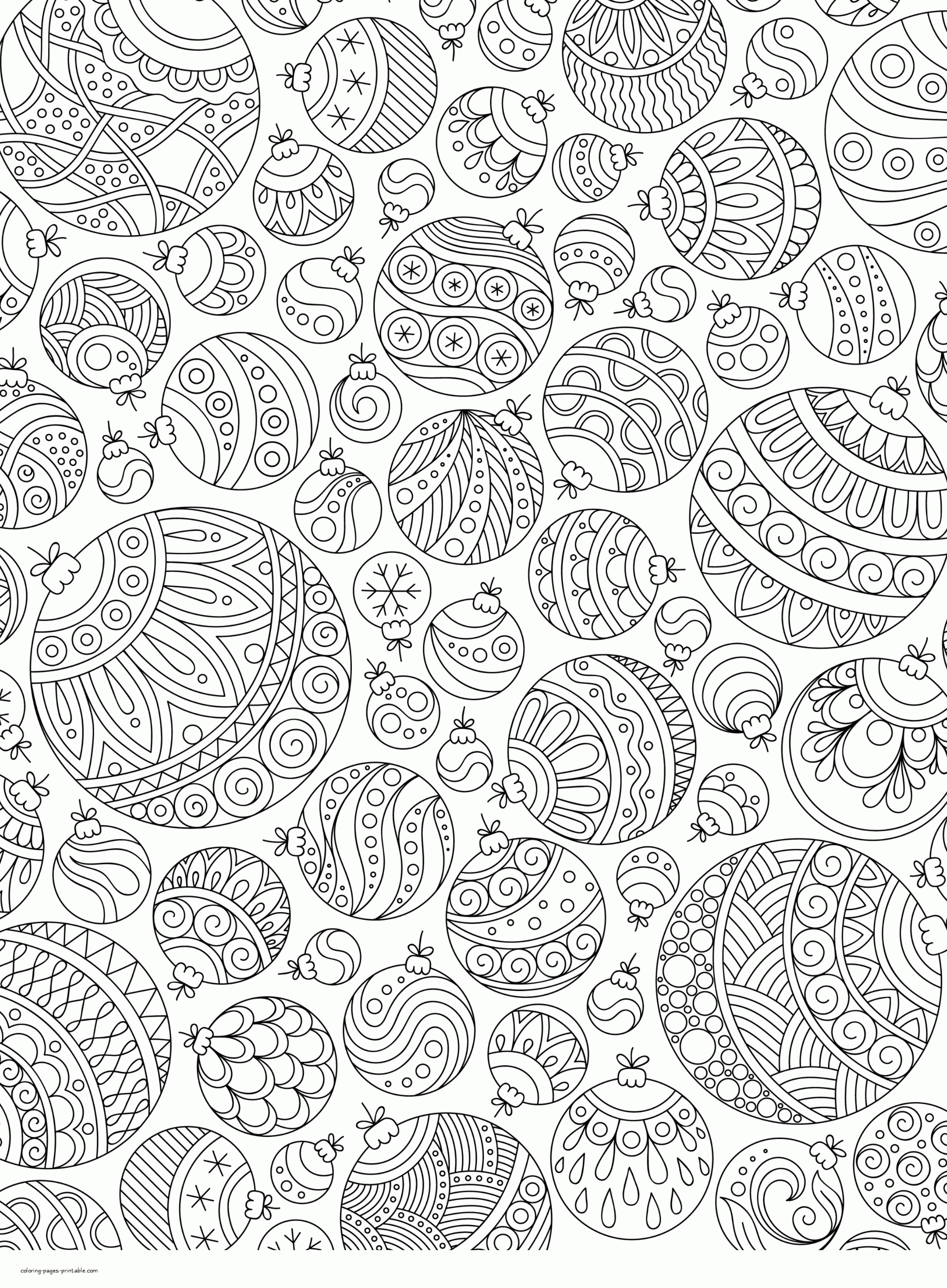 Full Page Coloring Pages With Christmas Ornament. Big size