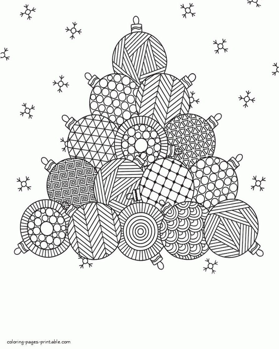Christmas Ornament Coloring Page For Adults that you can print