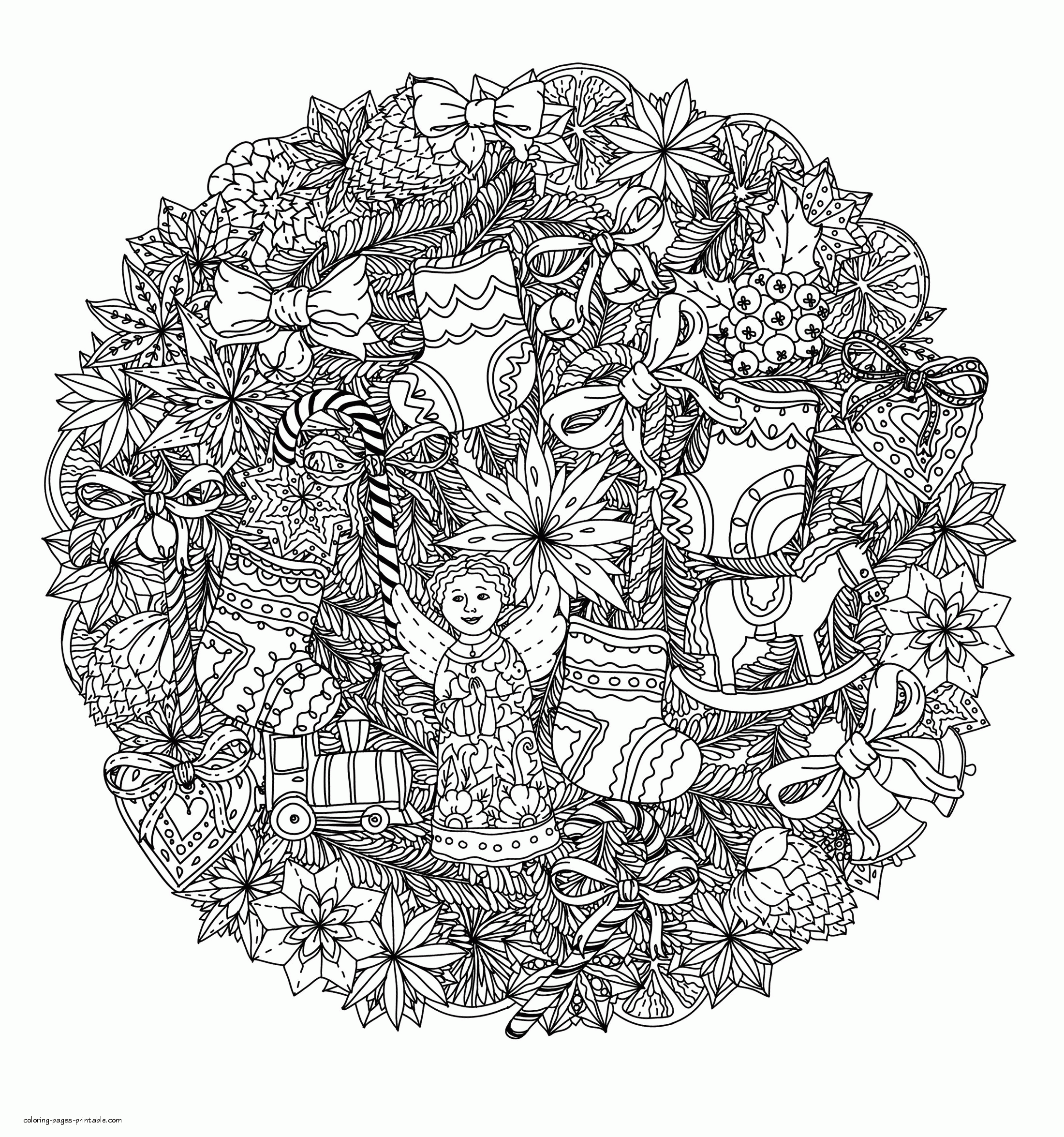 42 Christmas Coloring Pages For Adults Easy Pictures