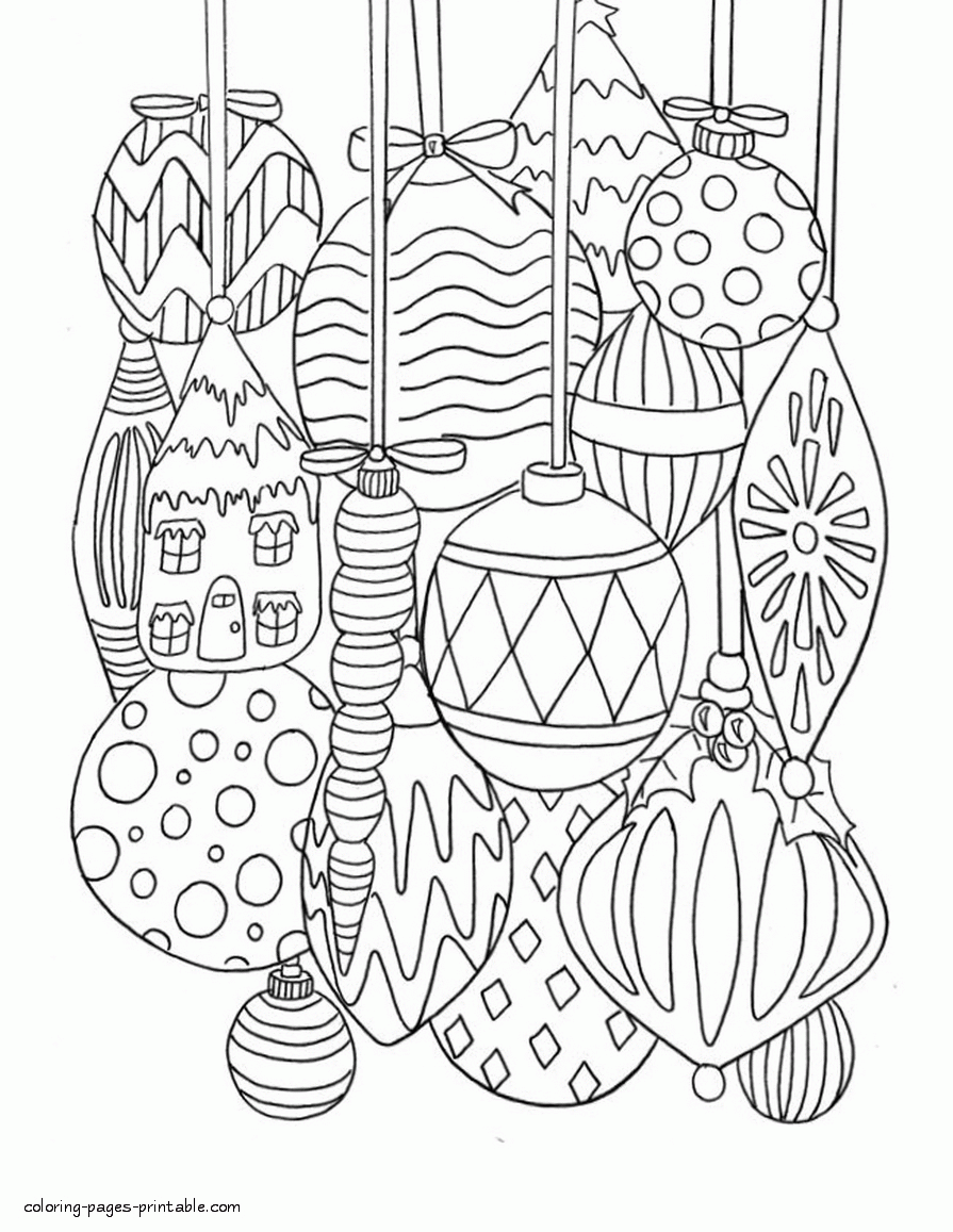 Christmas Ornament Coloring Sheets For Adults || COLORING-PAGES
