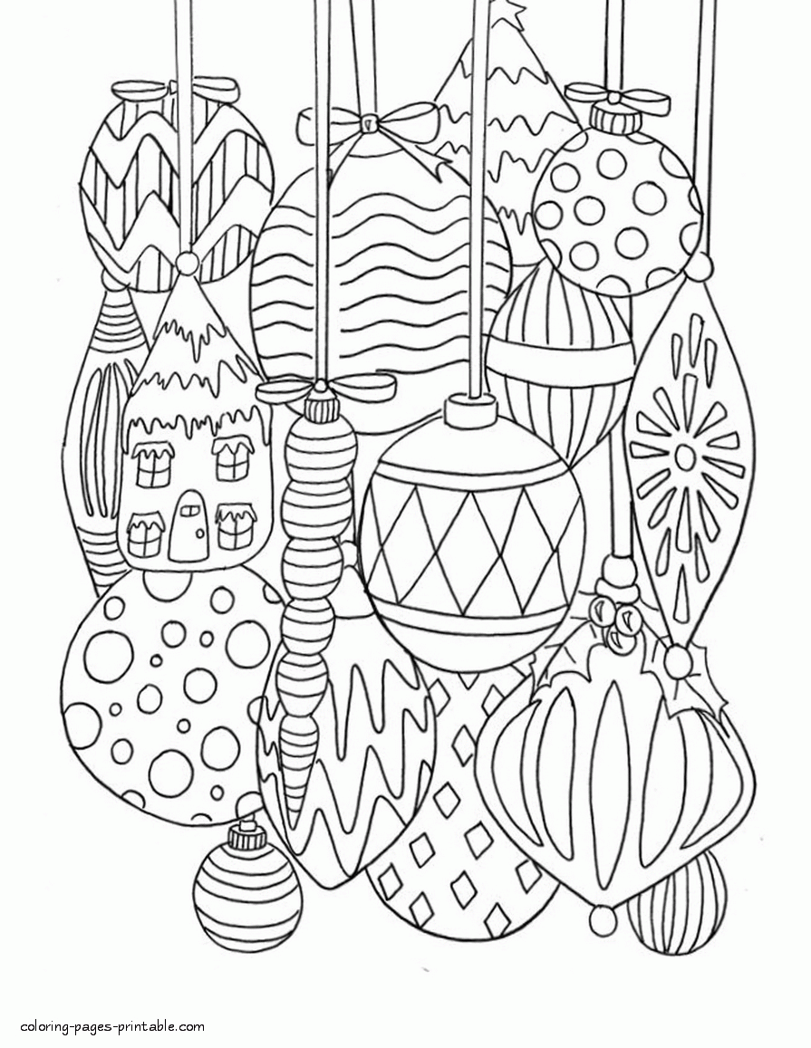 Christmas Ornament Coloring Sheets For Adults Coloring Pages Printable Com