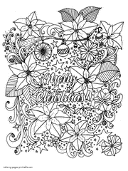 Beautiful Christmas Coloring Pages For Adults For Free. Greeting card