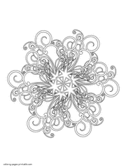 Snowflake Mandala For Christmas To Color by adult