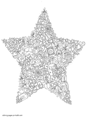 Christmas Coloring Pages For Adults Printable. Detailed picture