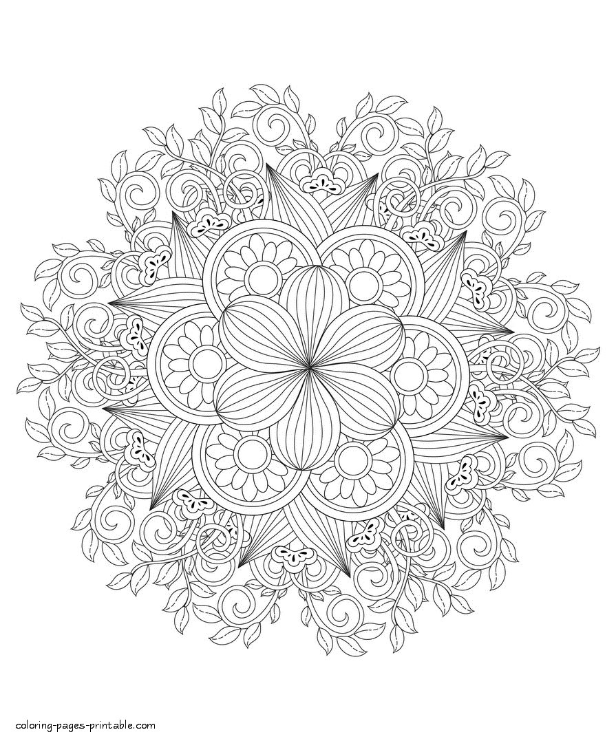 Flower Coloring Pictures For Adults