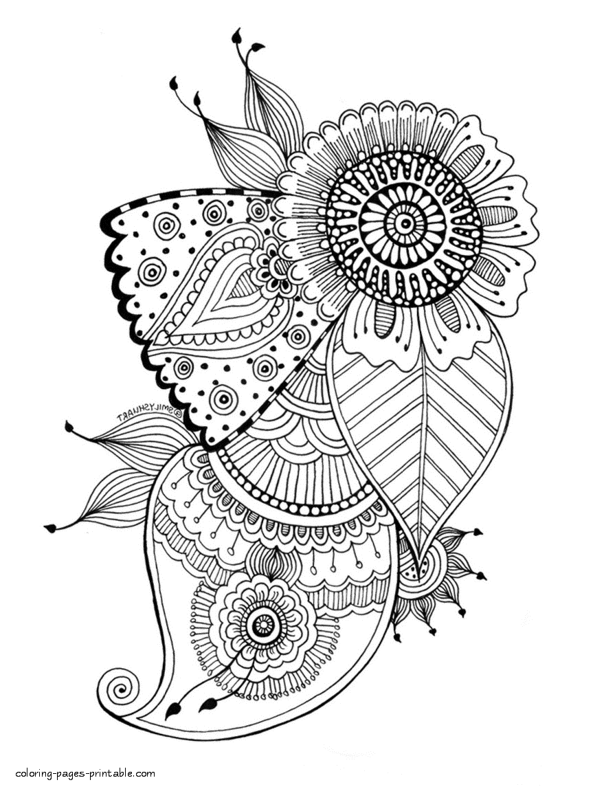 Flowers For Coloring By Adults And Kids