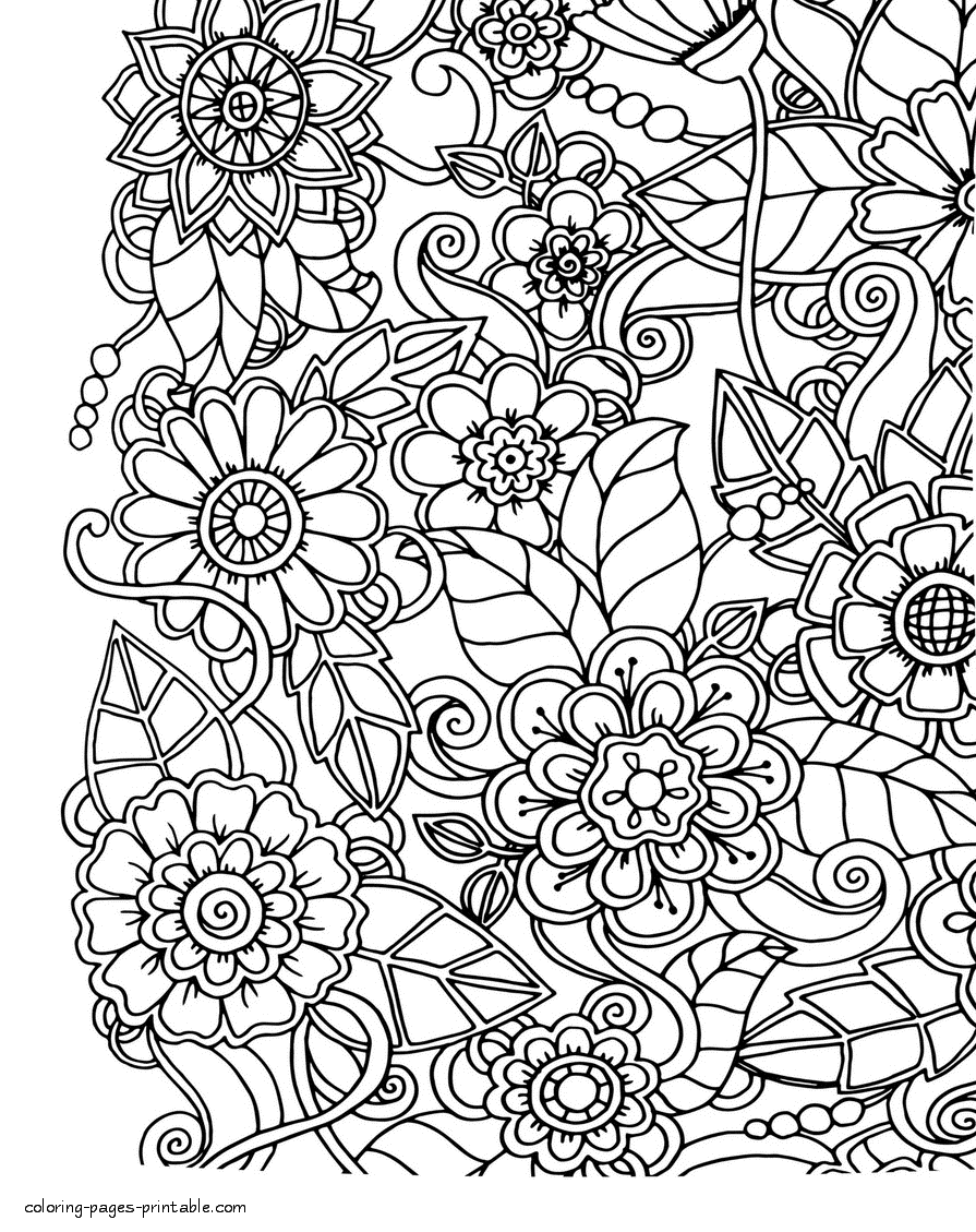 Excellent Flower Coloring Pages For Adults And Teens
