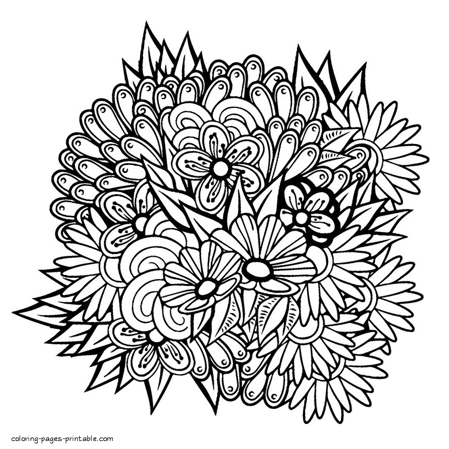 Flower Adult Coloring Pages To Download