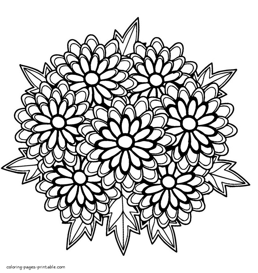 Flower Pages That You Can || COLORING-PAGES-PRINTABLE.COM