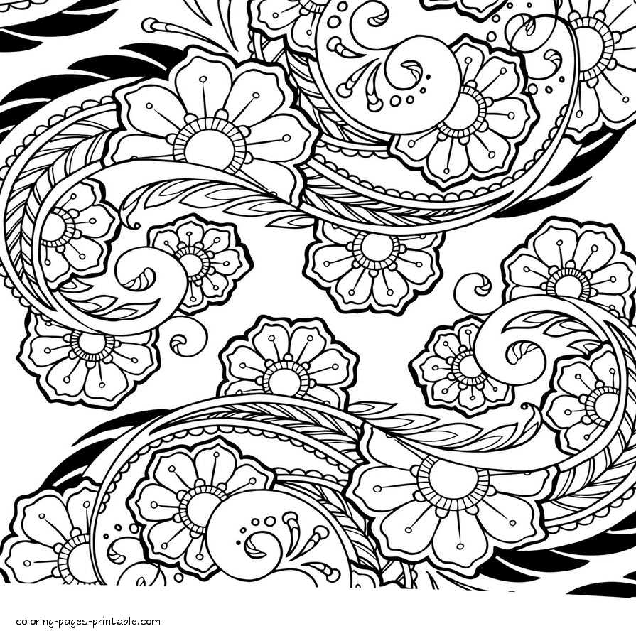 Printable Flowers. Adult Coloring Pages