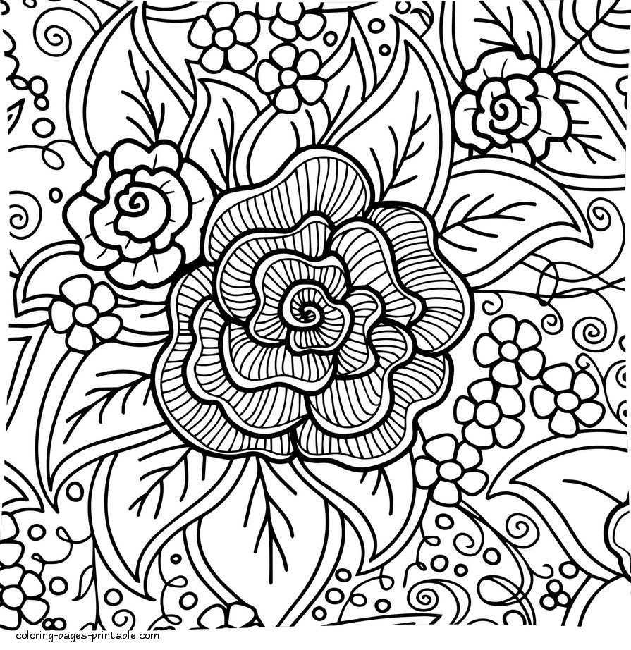 Free Flower Coloring Pages To Print For Adult People