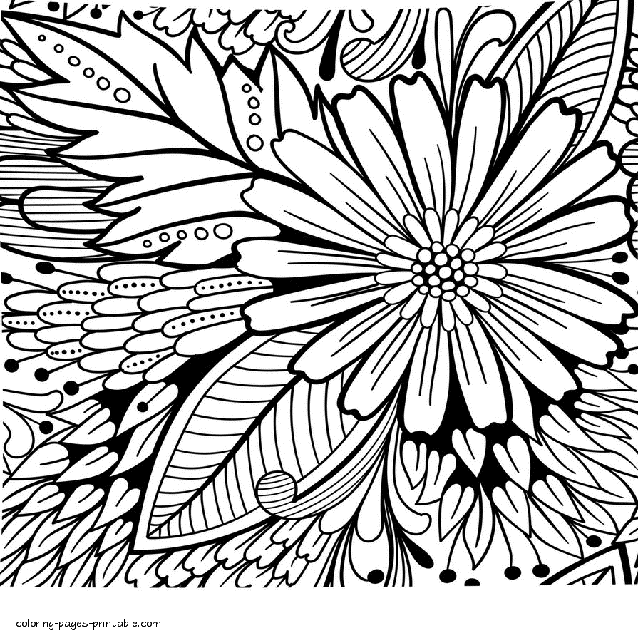 Flower Grown Up Coloring Book For Free