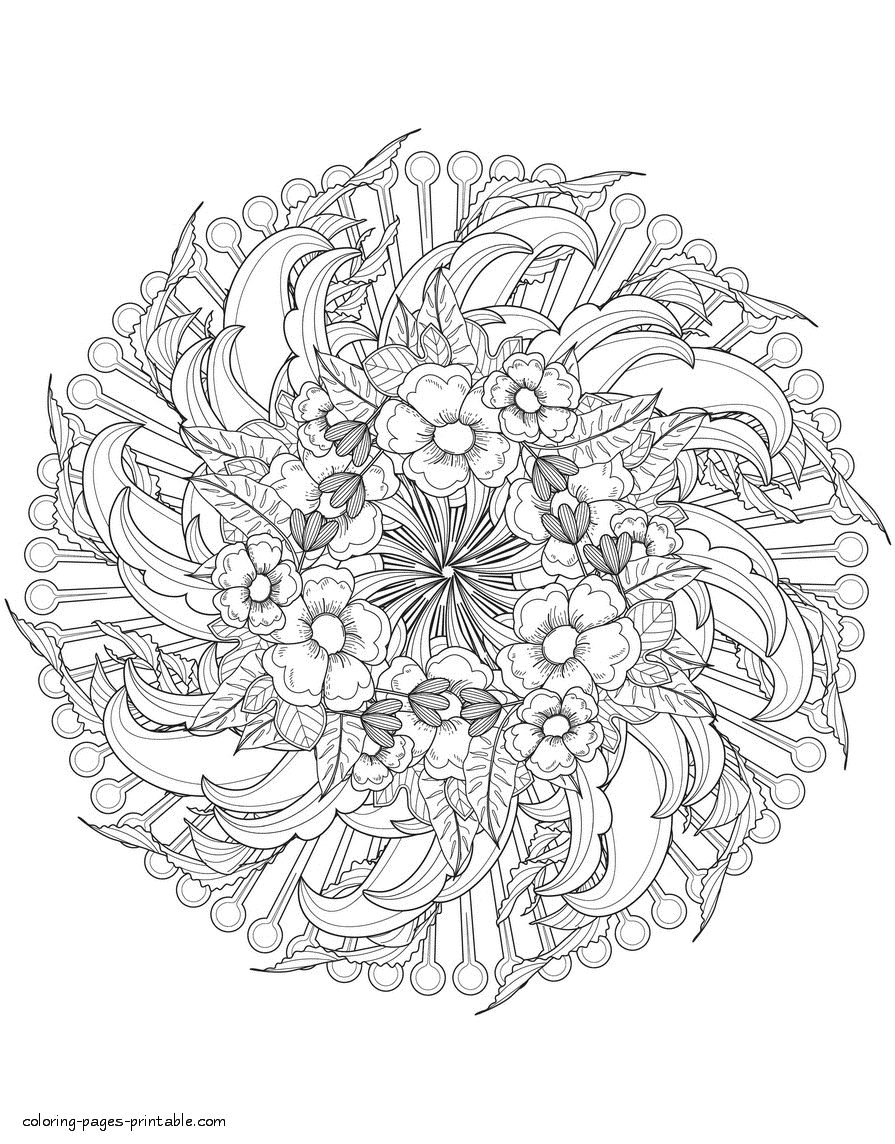 Flower Mandala Coloring Book || COLORING-PAGES-PRINTABLE.COM