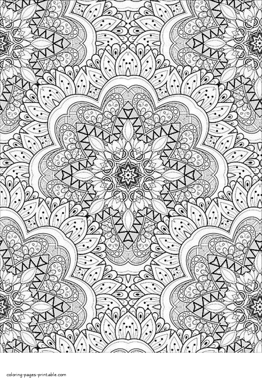 Full Page Coloring Book With Flowers