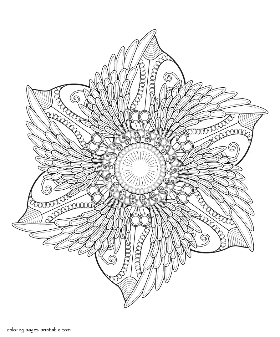 Flower Design Coloring Pages || COLORING-PAGES-PRINTABLE.COM