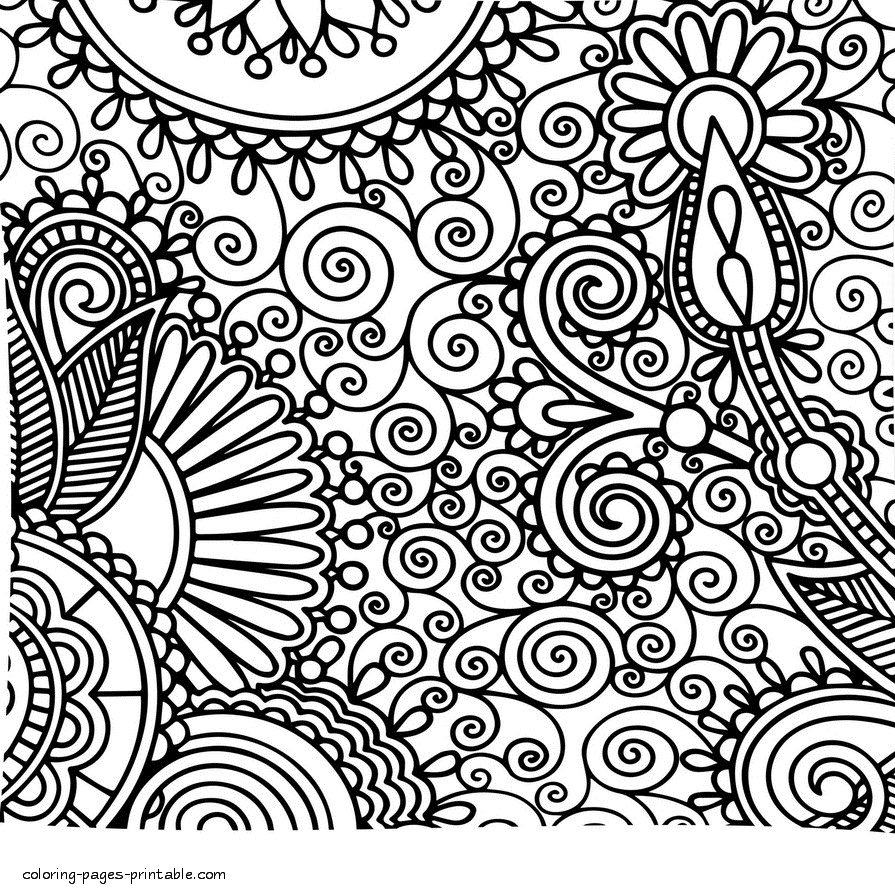 Flower Coloring Sheets For Adults || COLORING-PAGES-PRINTABLE.COM