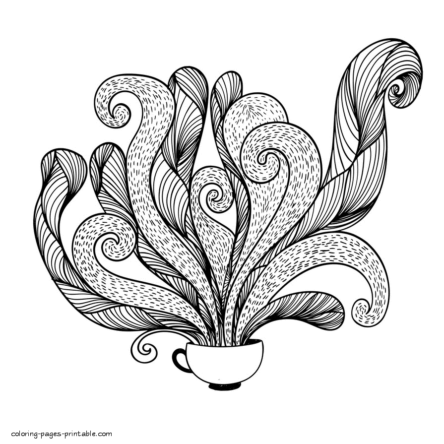 Flowers. New Adult Coloring Pages