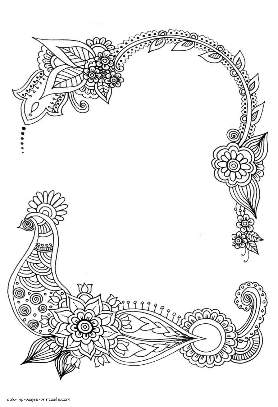Flower Greeting Card Coloring Page To Print