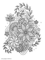 Adalt Flower Coloring Pages To Print Out For Free