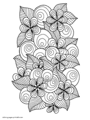 Flowers Coloring Sheets. Free Printable Book For Adults