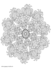 Mandala Adult Coloring Page To Print. Flowers