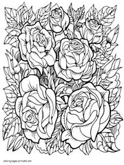 Rose Flower Coloring Pages For Grown-up People