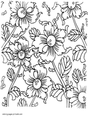 130 Flower Coloring Pages For Adults Free