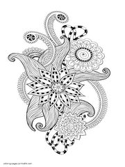 Coloring Sheets For Adults Flowers. Print Free