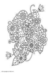 Adult Coloring Pages Patterns Flowers. Downloadable