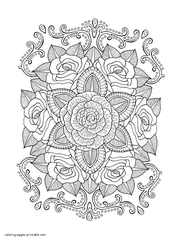 Roses Adult Coloring Page Free