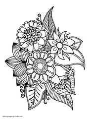 Free Summer Flowers Coloring Page For Adults