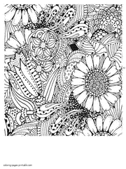 Free Flower Adult Coloring Pages